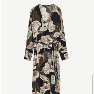 Zara crane kimono wrap dress